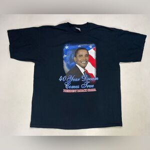 President Barack Obama Dreams Come True Graphic T-shirt Men XL Black